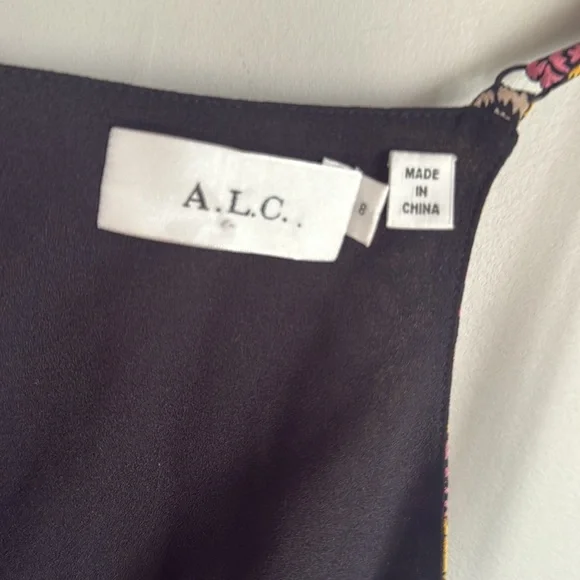 A.L.C. Titus silk maxi Dress in Pink Multi 8 - Picture 6 of 12